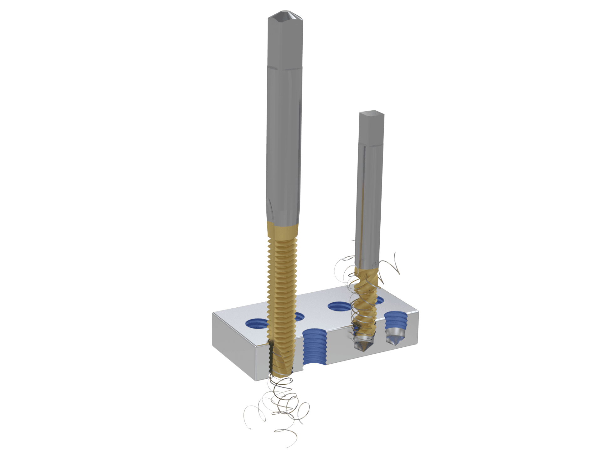 Spiral flute and spiral point taps