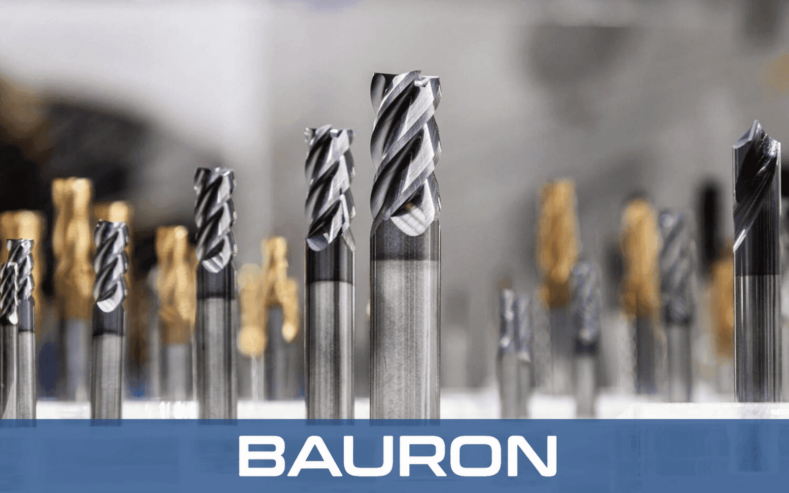 Precision CNC cutting tools arranged for industrial machining